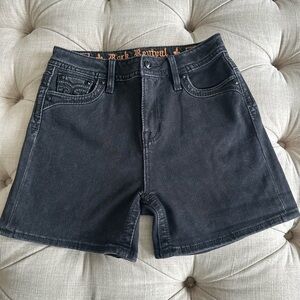 Rock Revival Black Denim Shorts for Women